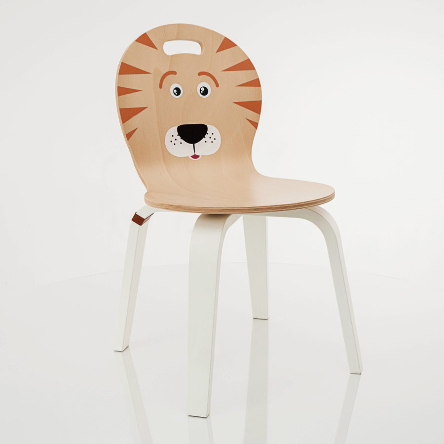 Krzesełko dziecięce STRAAL, noga biel tygrys, Bester Studio